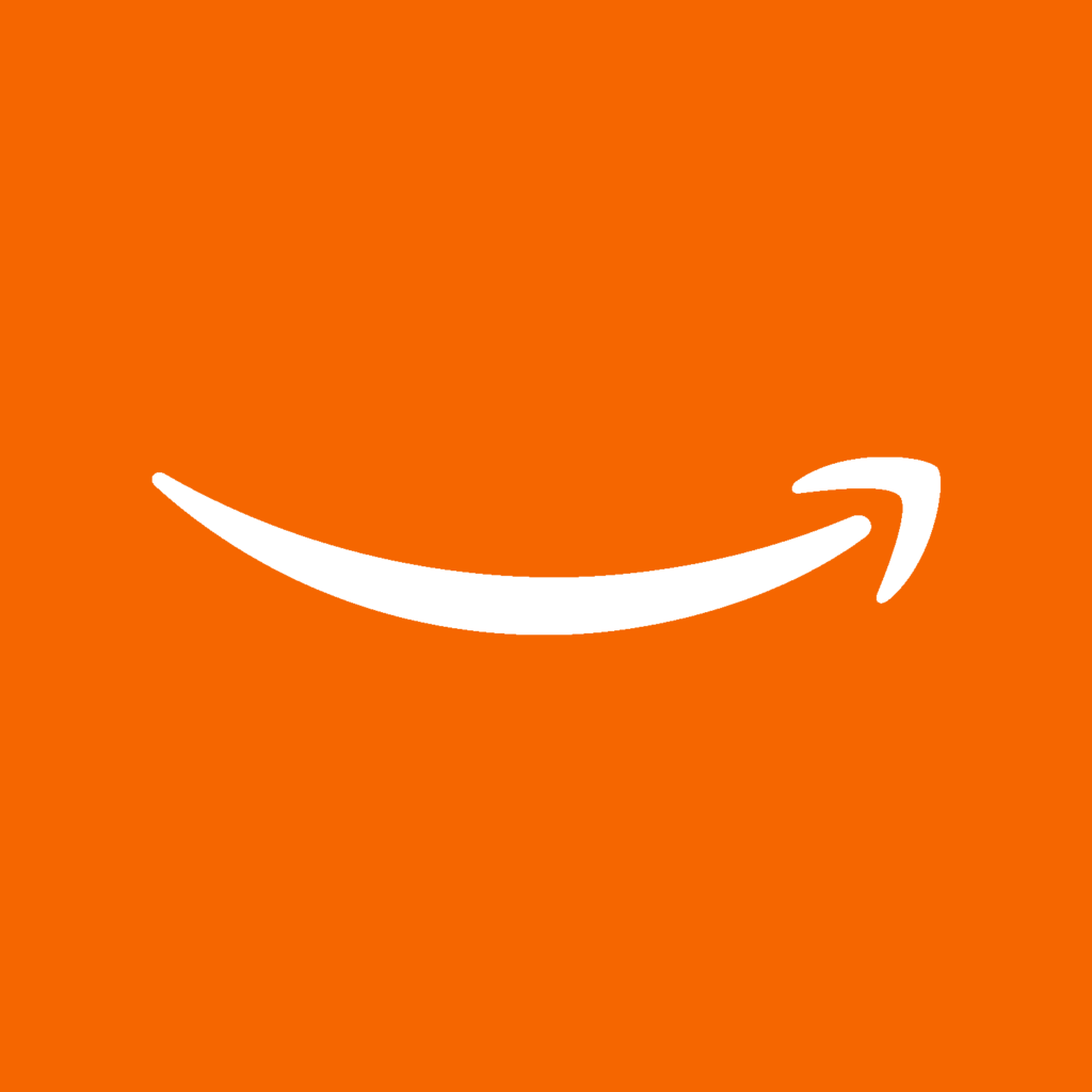 Logotipo de Amazon sobre fondo naranja con psicología del color.